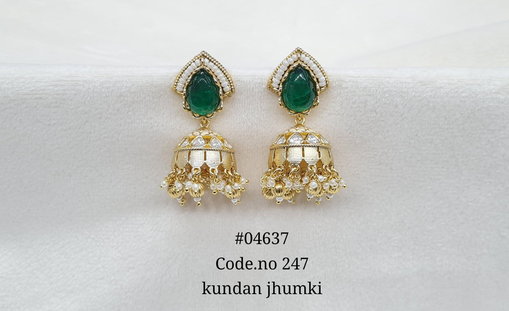 Kundan Jhumki 04637 - KRISHNA'S SWETA JEWELLERY