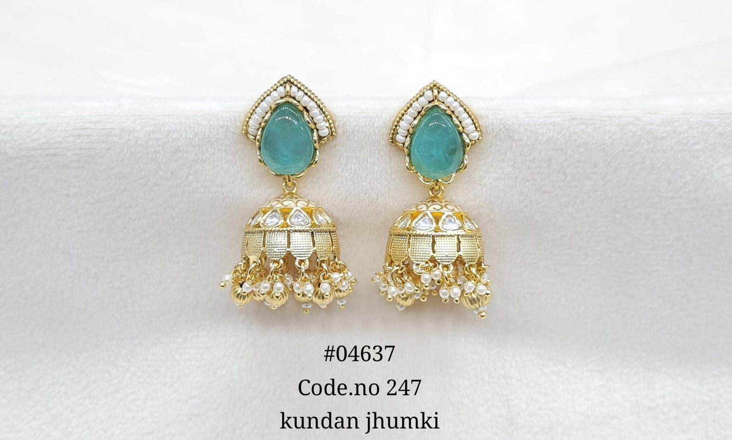 Kundan Jhumki 04637 - KRISHNA'S SWETA JEWELLERY