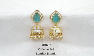 Kundan Jhumki 04637 - KRISHNA'S SWETA JEWELLERY