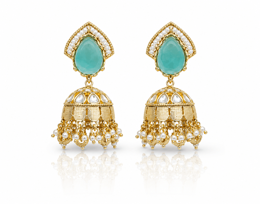 Kundan Jhumki 04637 - KRISHNA'S SWETA JEWELLERY