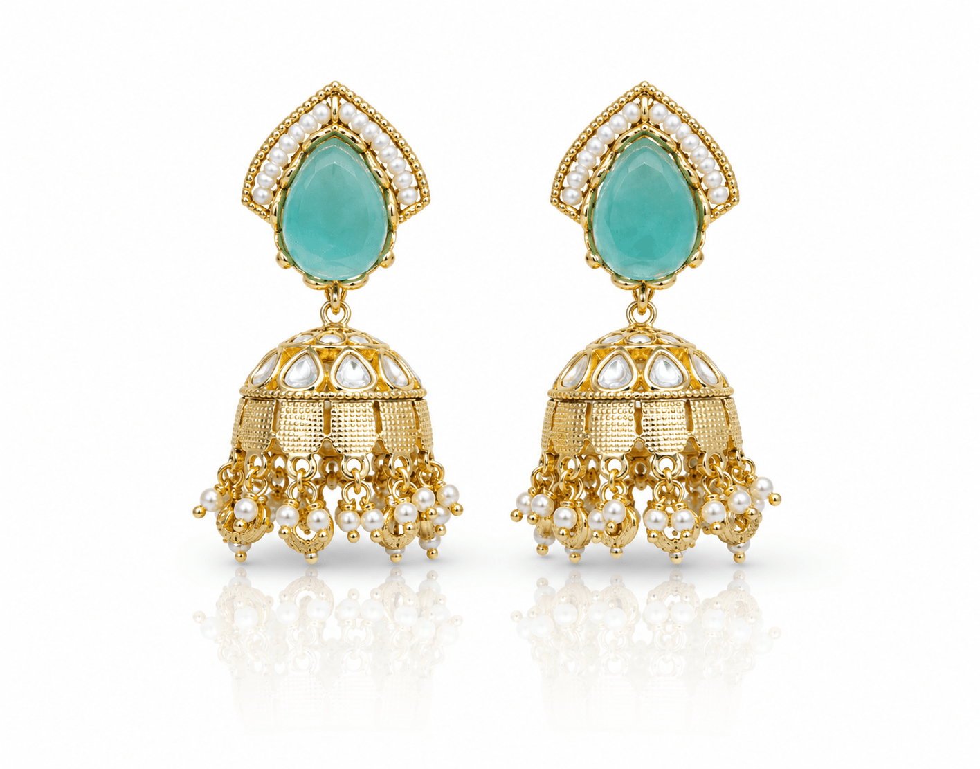 Kundan Jhumki 04637 - KRISHNA'S SWETA JEWELLERY