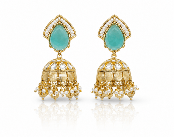 Kundan Jhumki 04637 - KRISHNA'S SWETA JEWELLERY