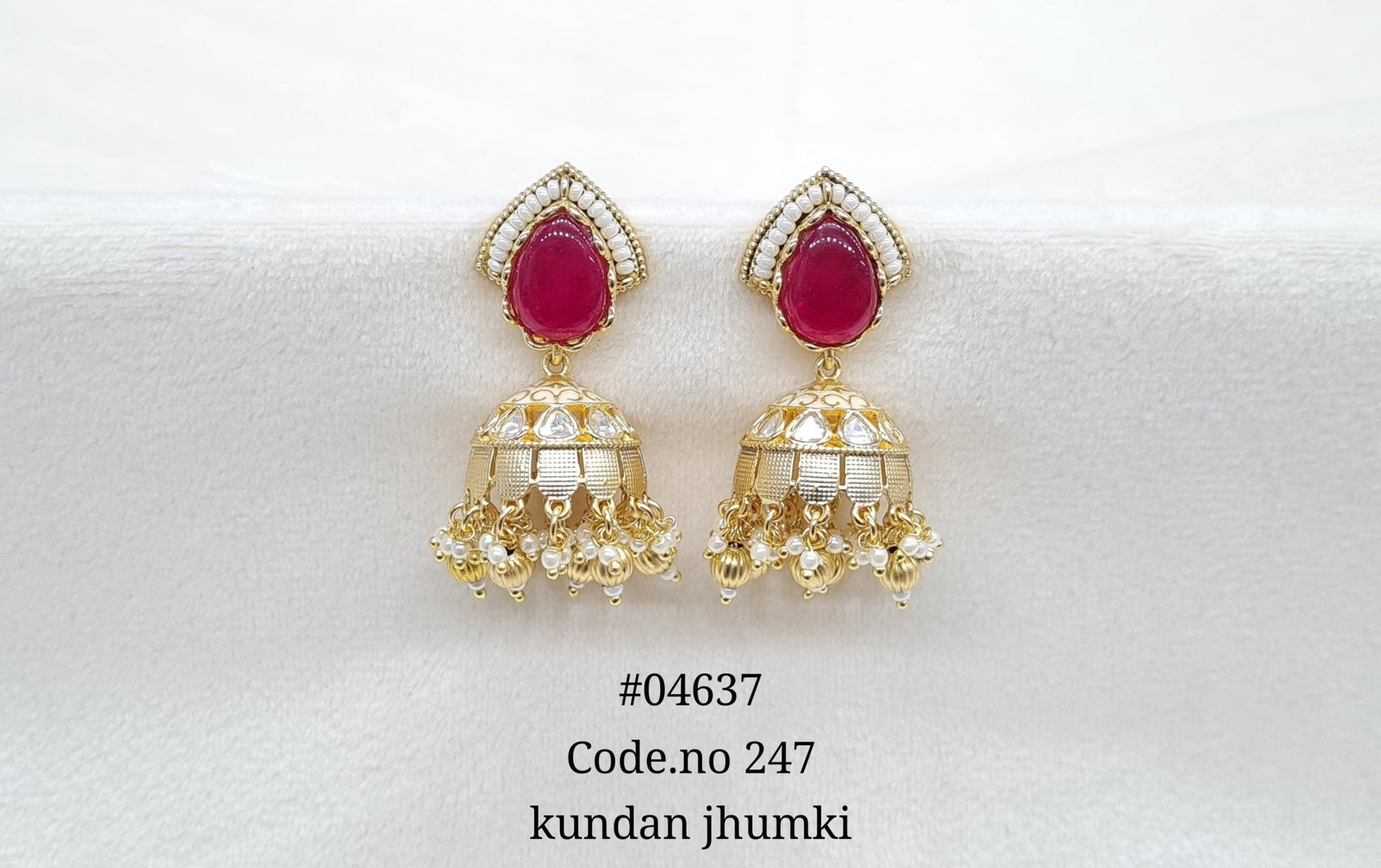 Kundan Jhumki 04637 - KRISHNA'S SWETA JEWELLERY