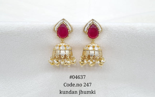 Kundan Jhumki 04637 - KRISHNA'S SWETA JEWELLERY