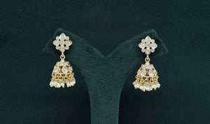 Kundan Jhumki 06300 - KRISHNA'S SWETA JEWELLERY