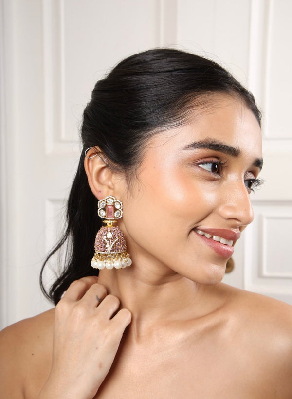 Kundan Jhumki 07349 - KRISHNA'S SWETA JEWELLERY