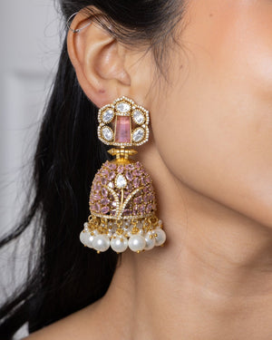 Kundan Jhumki 07349 - KRISHNA'S SWETA JEWELLERY