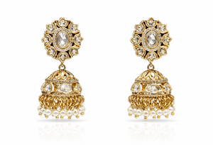 Kundan Jhumki 09621 - KRISHNA'S SWETA JEWELLERY