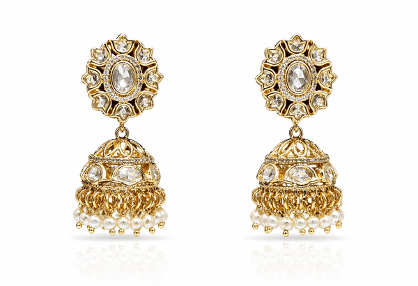 Kundan Jhumki 09621 - KRISHNA'S SWETA JEWELLERY