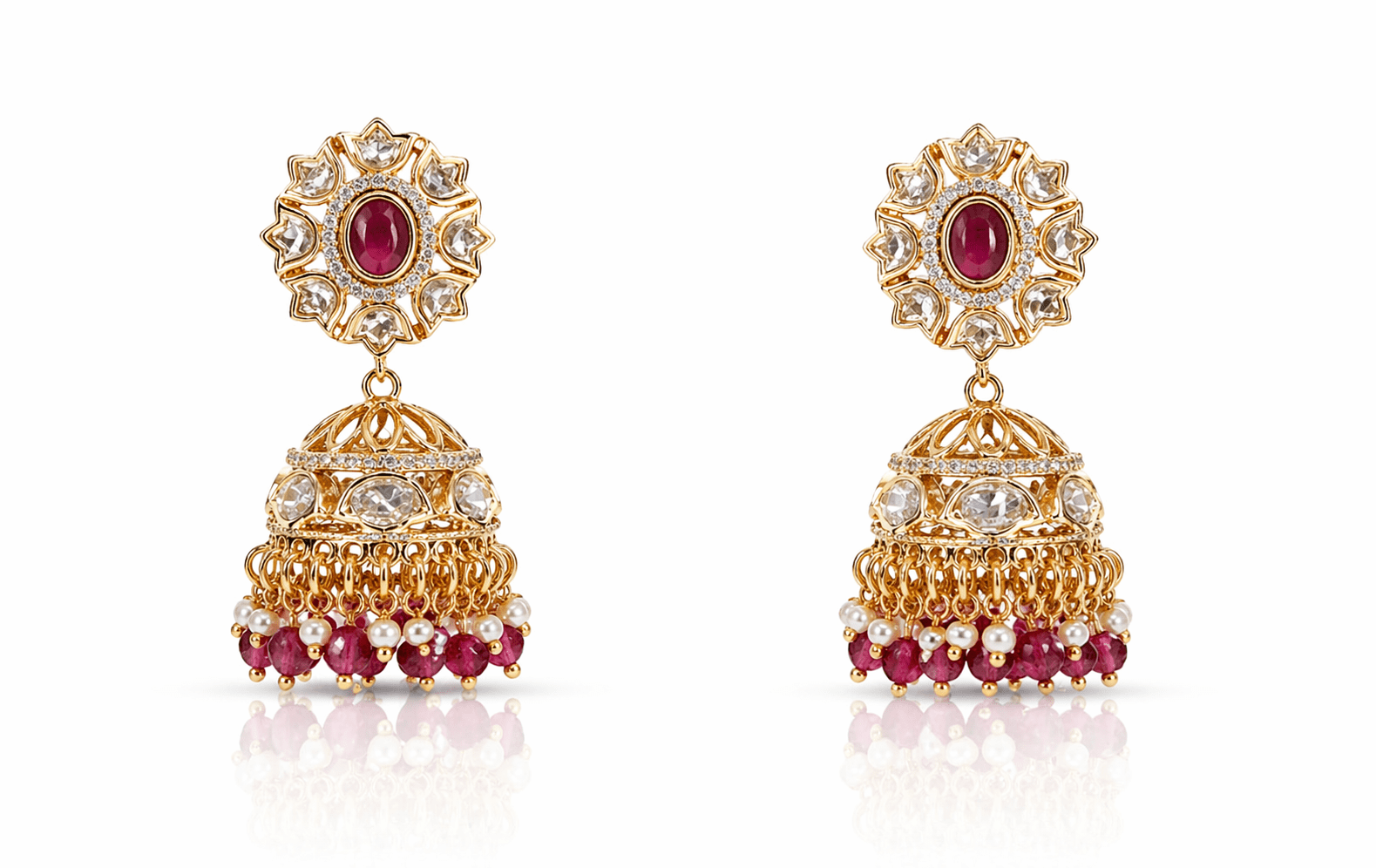 Kundan Jhumki 09621 - KRISHNA'S SWETA JEWELLERY