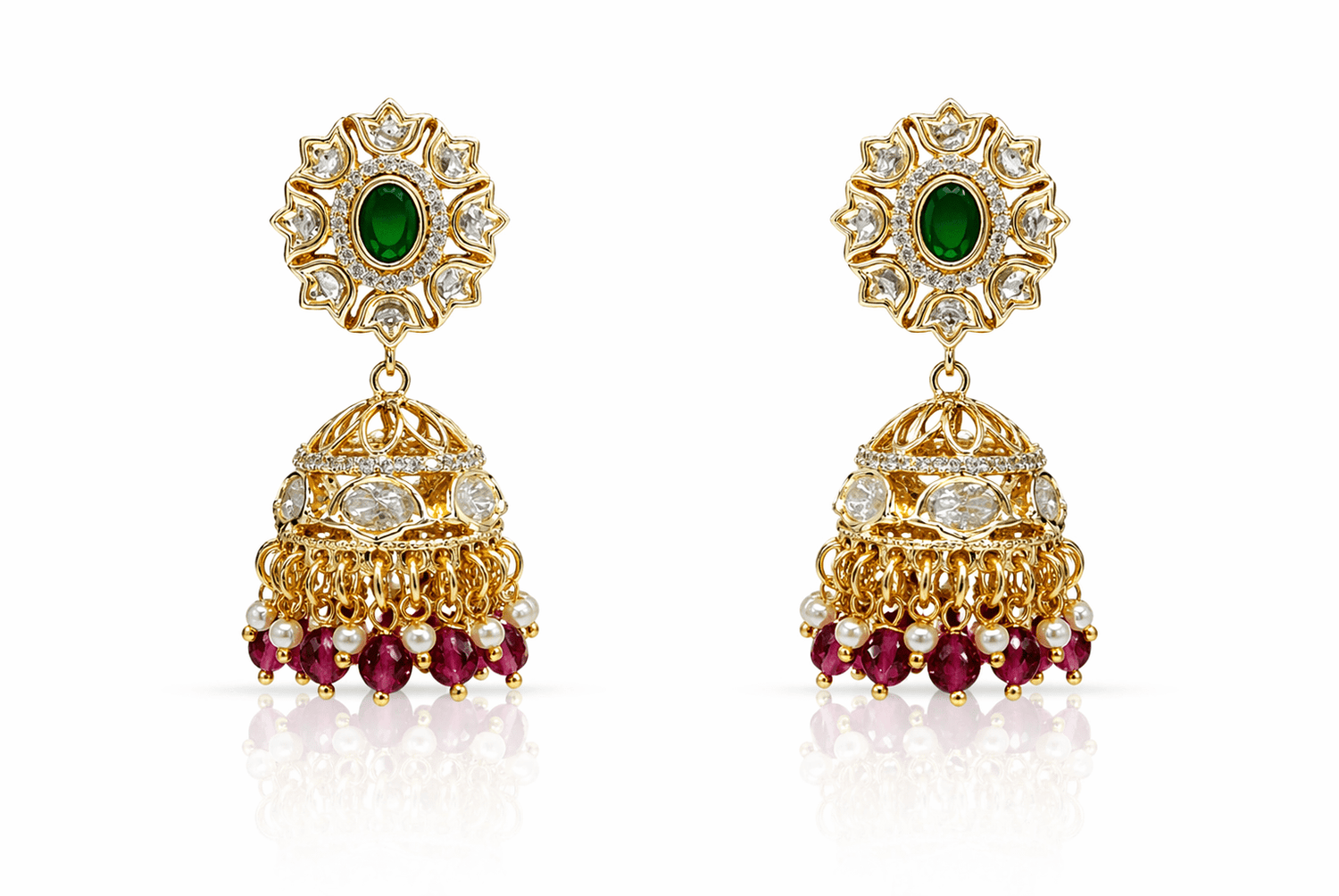 Kundan Jhumki 09621 - KRISHNA'S SWETA JEWELLERY