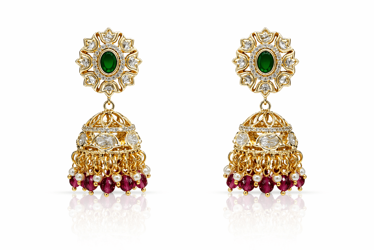 Kundan Jhumki 09621 - KRISHNA'S SWETA JEWELLERY