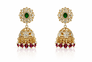 Kundan Jhumki 09621 - KRISHNA'S SWETA JEWELLERY