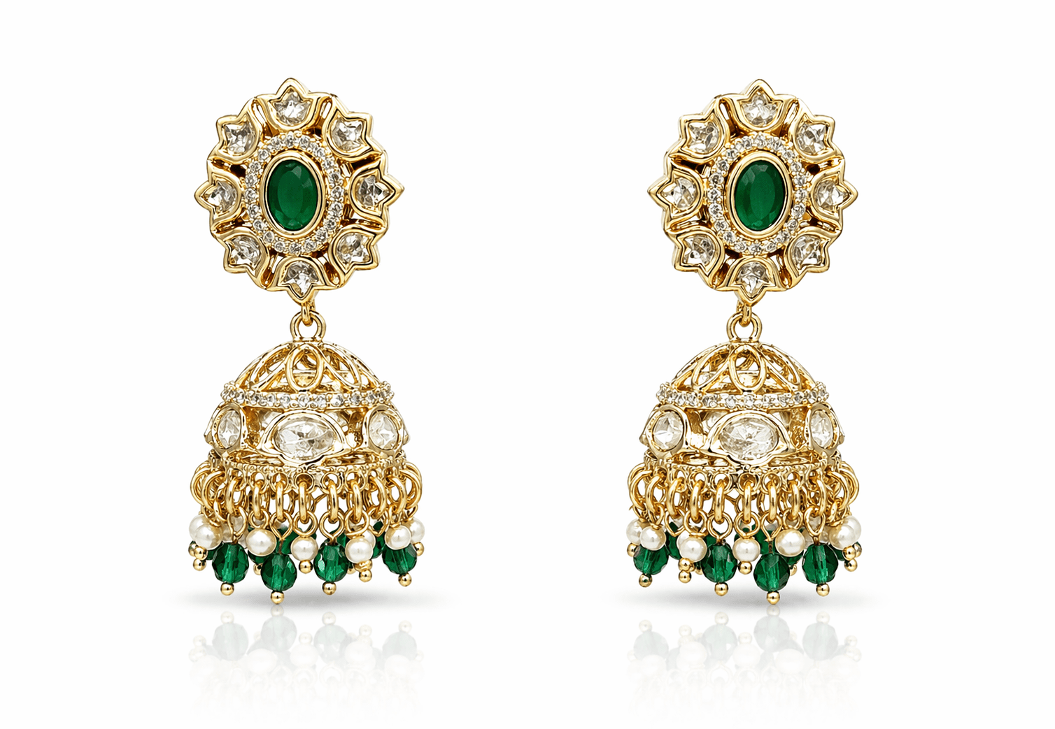 Kundan Jhumki 09621 - KRISHNA'S SWETA JEWELLERY