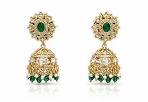 Kundan Jhumki 09621 - KRISHNA'S SWETA JEWELLERY