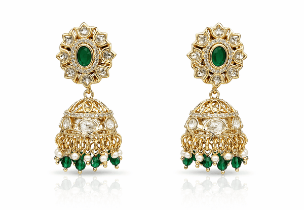 Kundan Jhumki 09621 - KRISHNA'S SWETA JEWELLERY