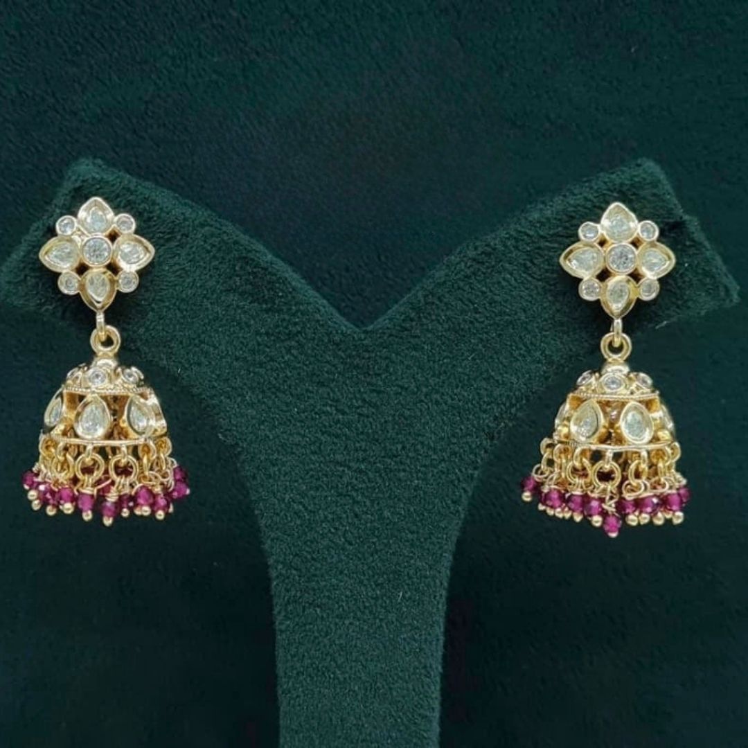 Kundan Jhumki - Krishna's Sweta Jewellery