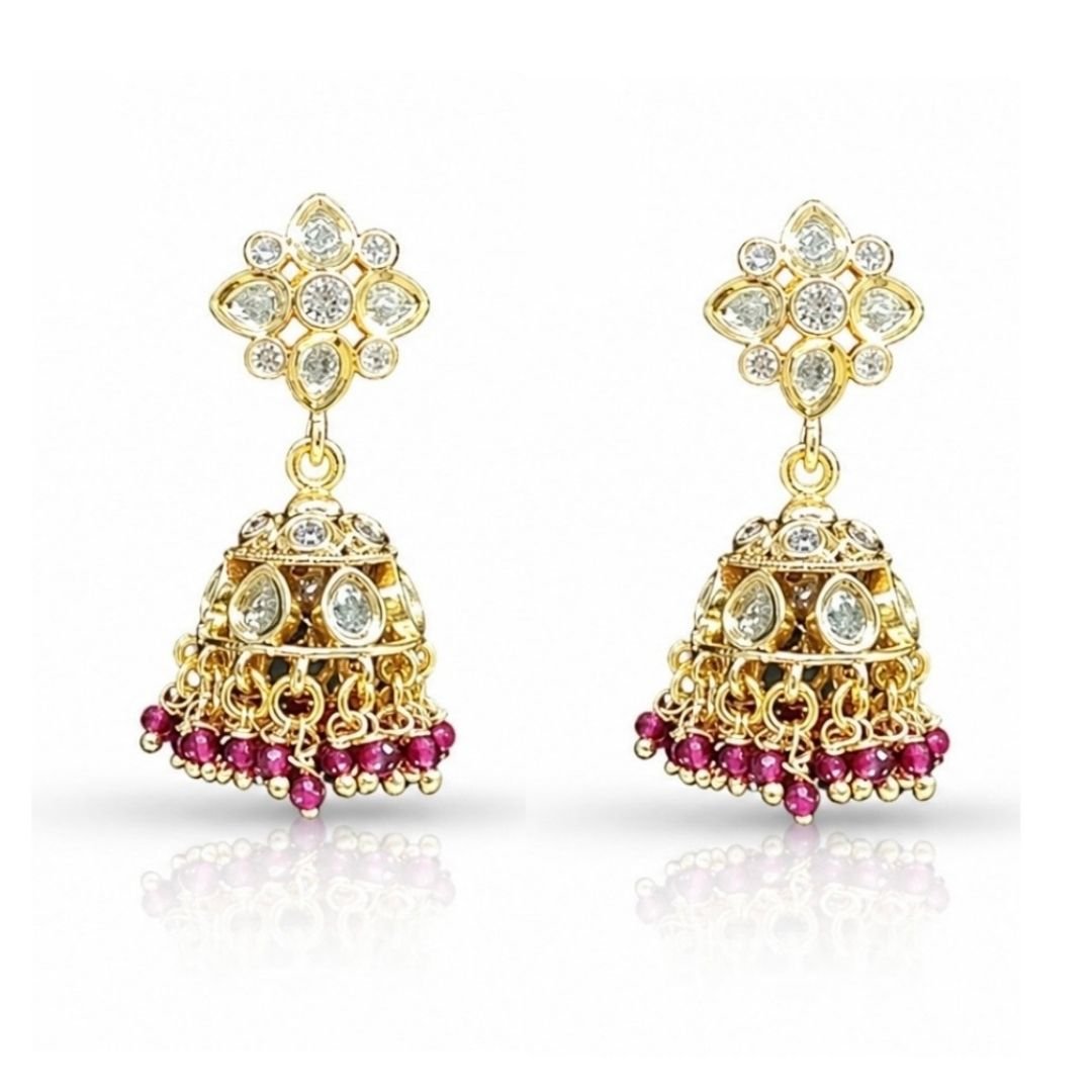 Kundan Jhumki - Krishna's Sweta Jewellery