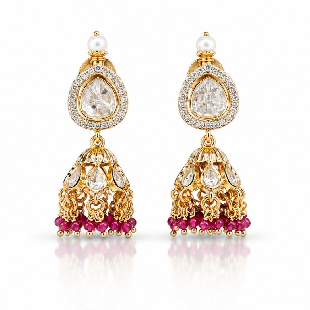 Kundan Jhumki - Krishna's Sweta Jewellery