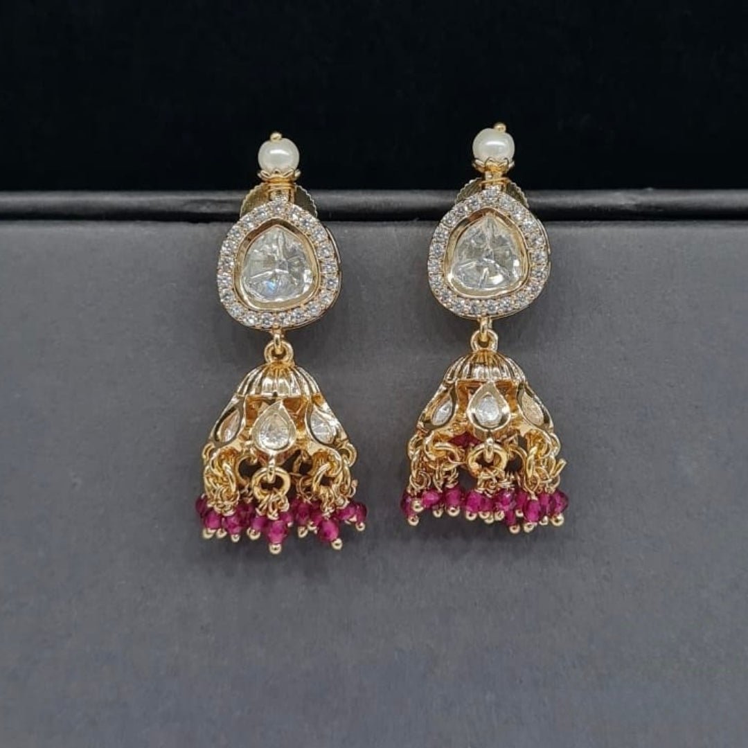 Kundan Jhumki - Krishna's Sweta Jewellery