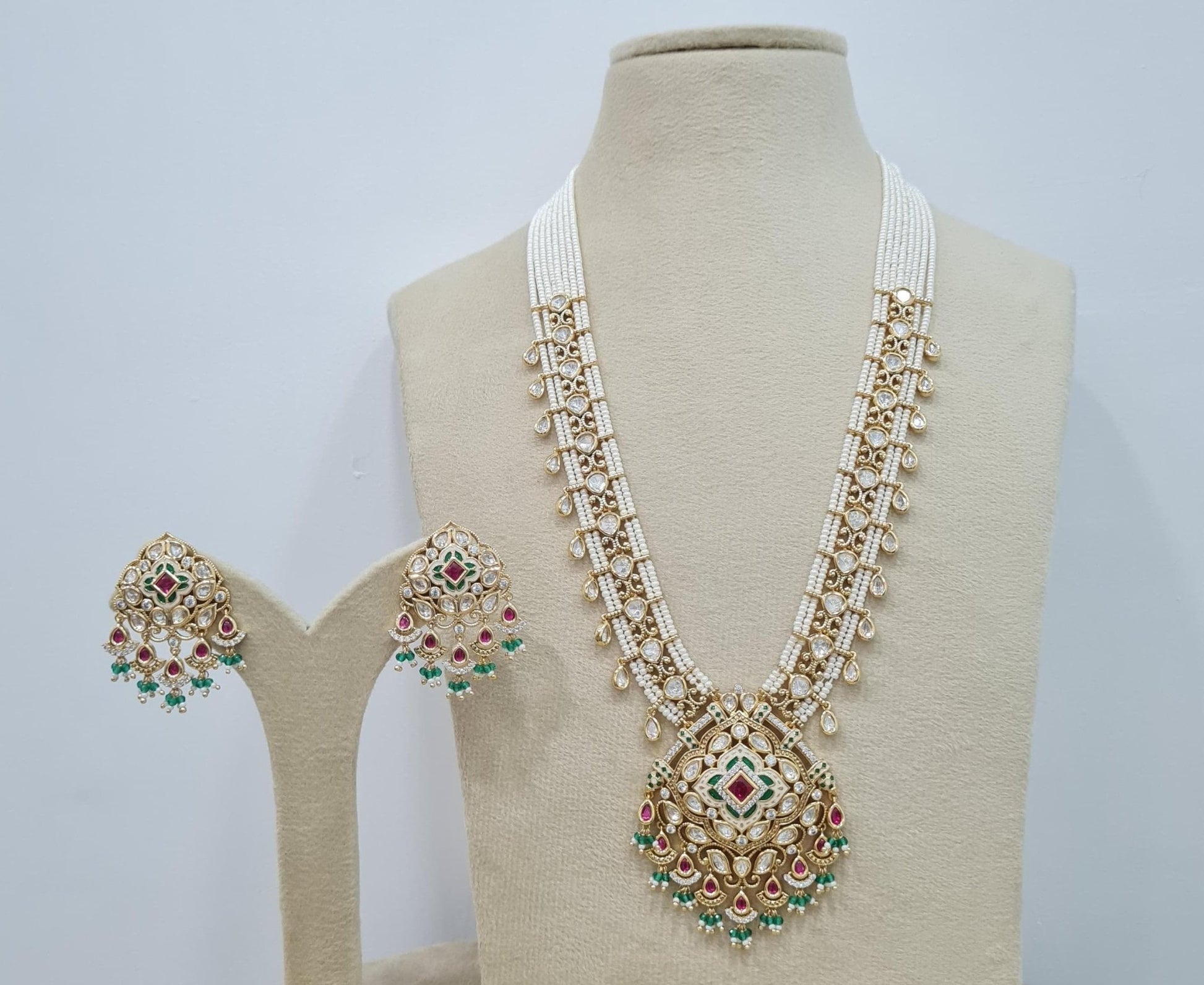 Kundan Long Set 00450 - KRISHNA'S SWETA JEWELLERY