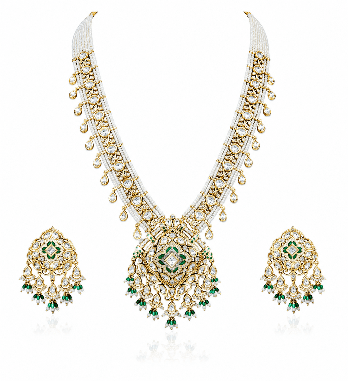 Kundan Long Set 00450 - KRISHNA'S SWETA JEWELLERY