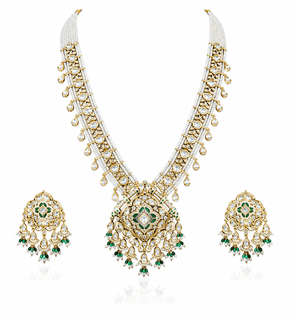 Kundan Long Set 00450 - KRISHNA'S SWETA JEWELLERY