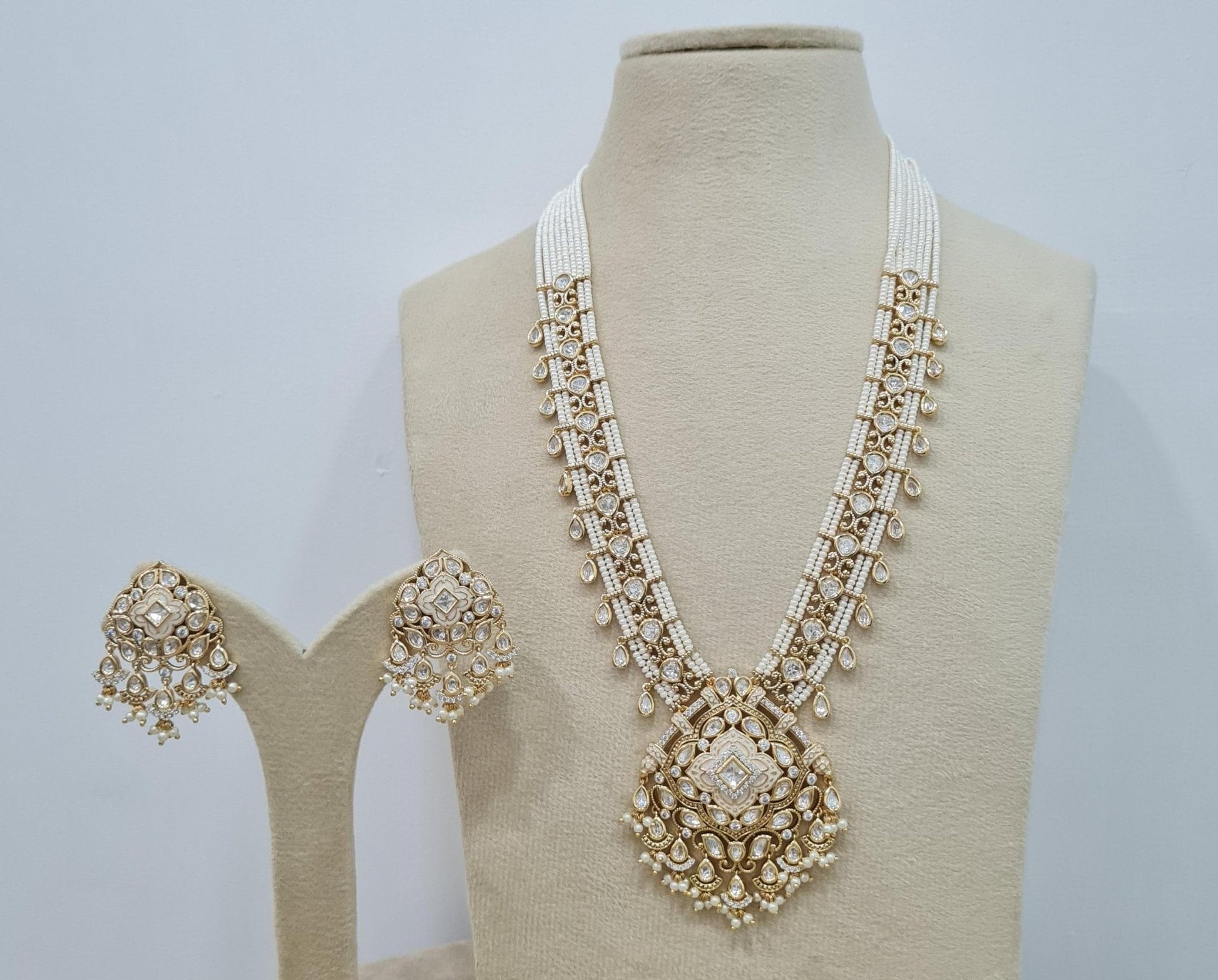Kundan Long Set 00450 - KRISHNA'S SWETA JEWELLERY