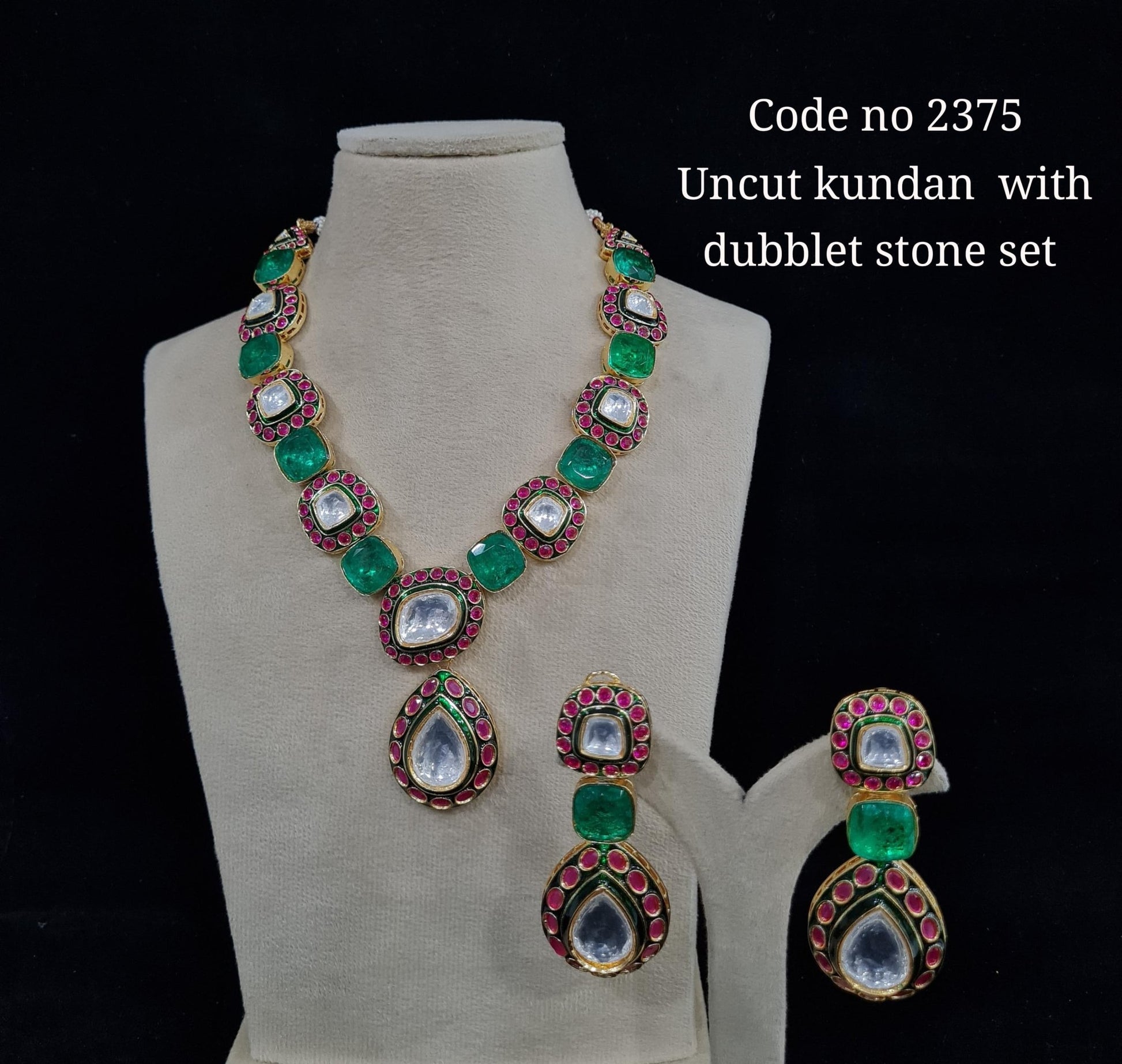 Kundan long set 00771 - KRISHNA'S SWETA JEWELLERY
