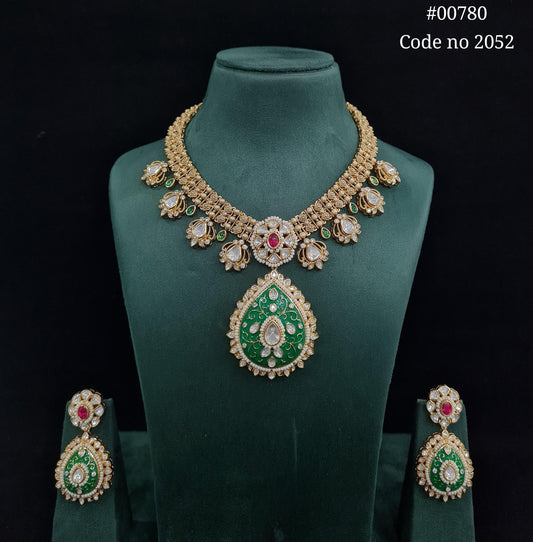 Kundan long set 00780 - KRISHNA'S SWETA JEWELLERY