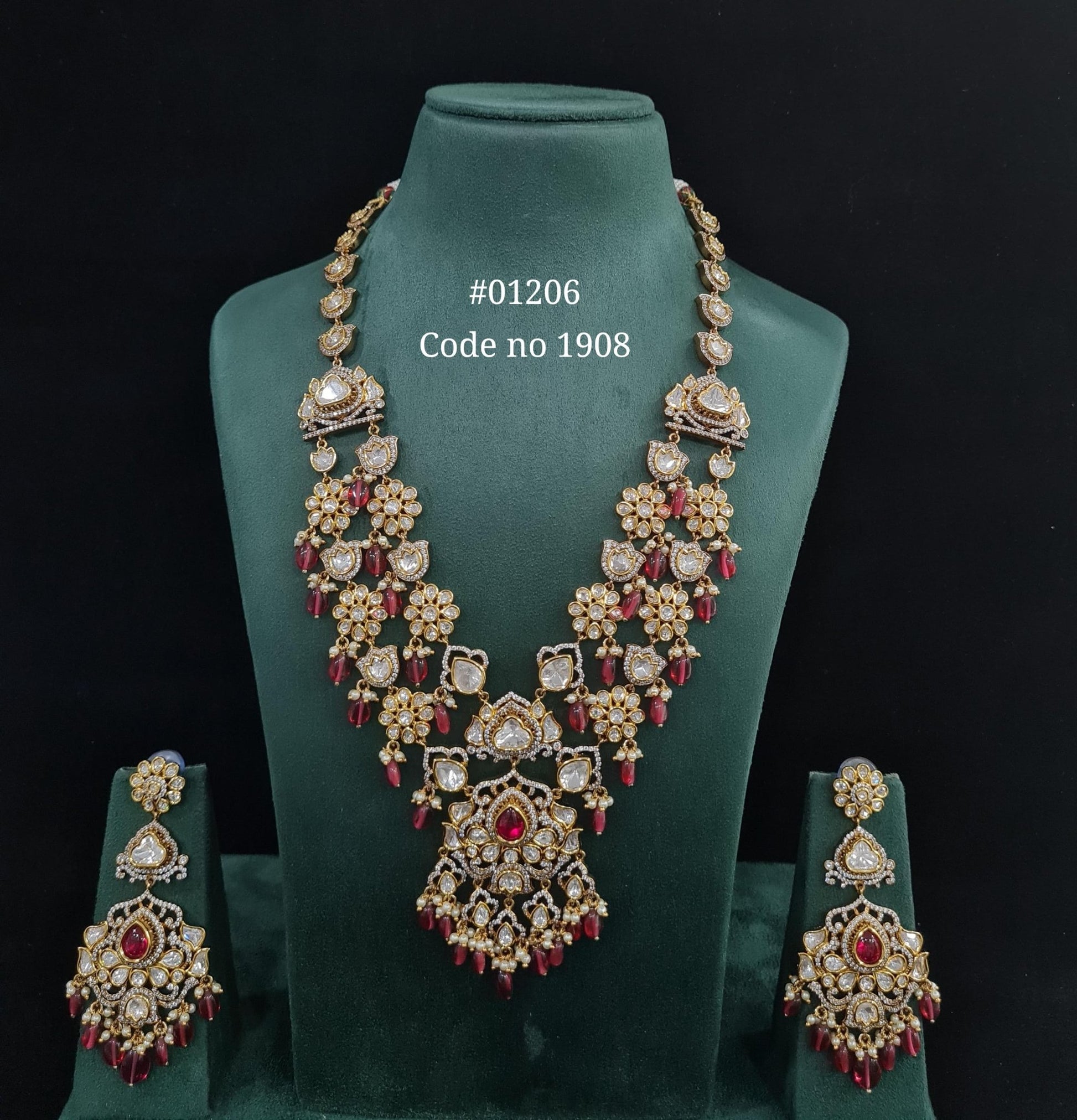 Kundan Long Set 01206 - KRISHNA'S SWETA JEWELLERY