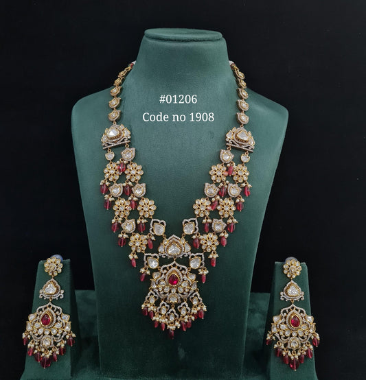 Kundan Long Set 01206 - KRISHNA'S SWETA JEWELLERY