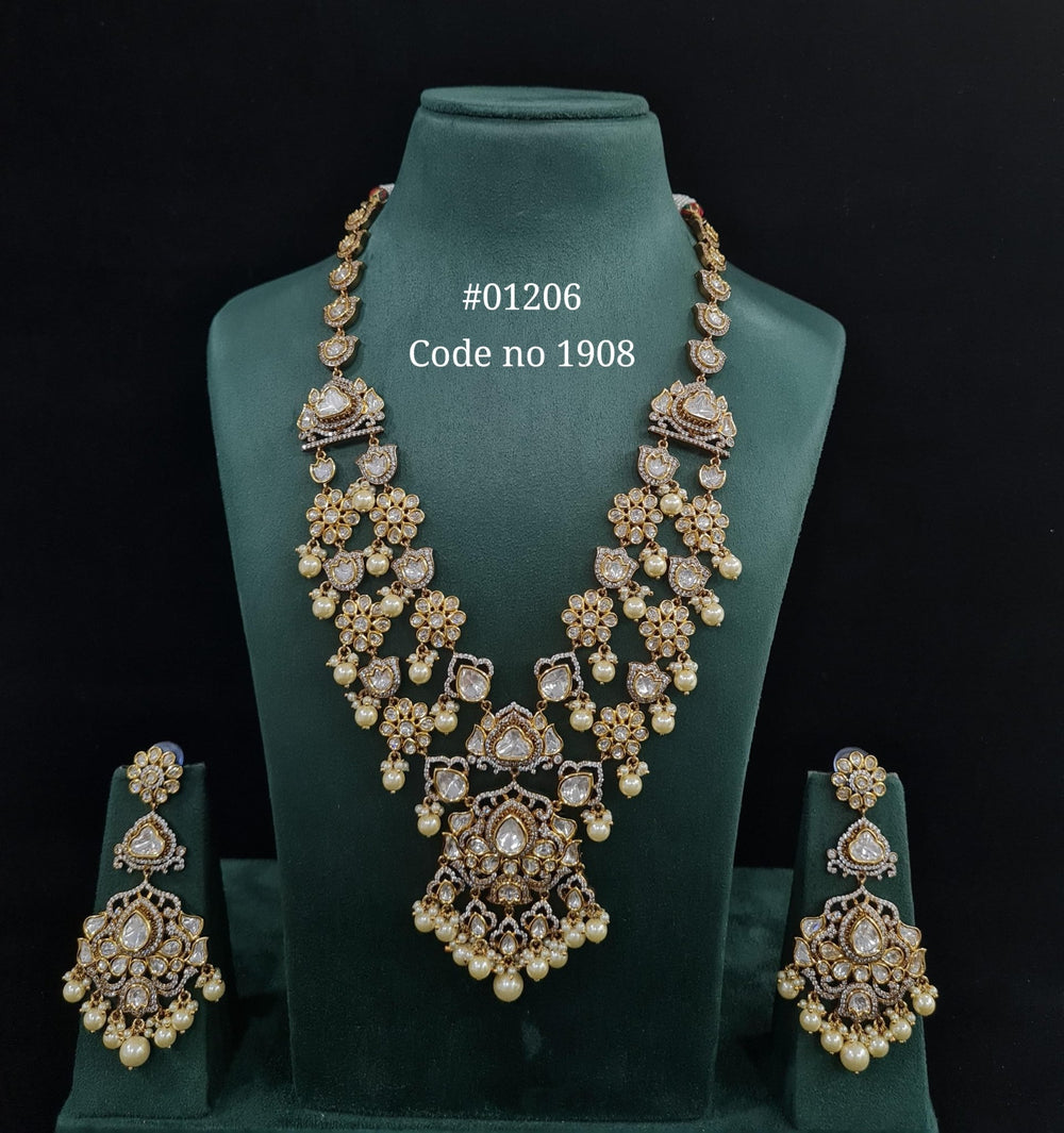 Kundan Long Set 01206 - KRISHNA'S SWETA JEWELLERY