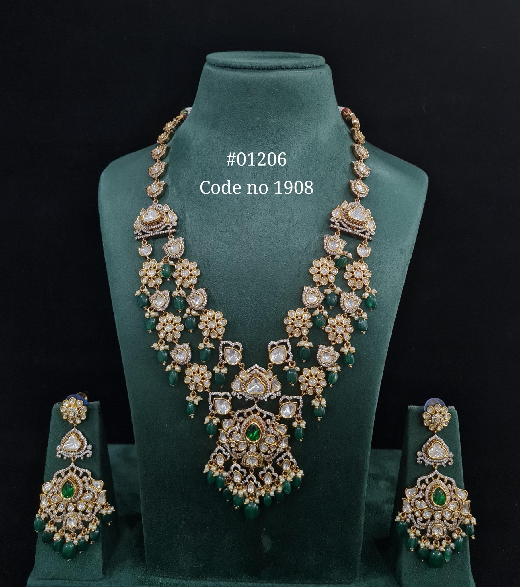 Kundan Long Set 01206 - KRISHNA'S SWETA JEWELLERY