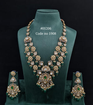 Kundan Long Set 01206 - KRISHNA'S SWETA JEWELLERY
