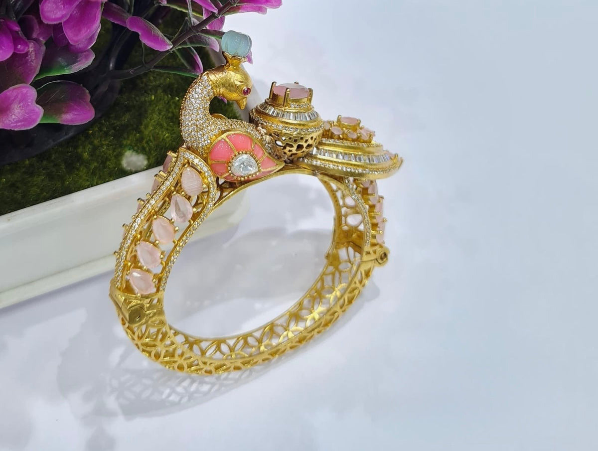 Kundan Mor Kada 06435 - KRISHNA'S SWETA JEWELLERY