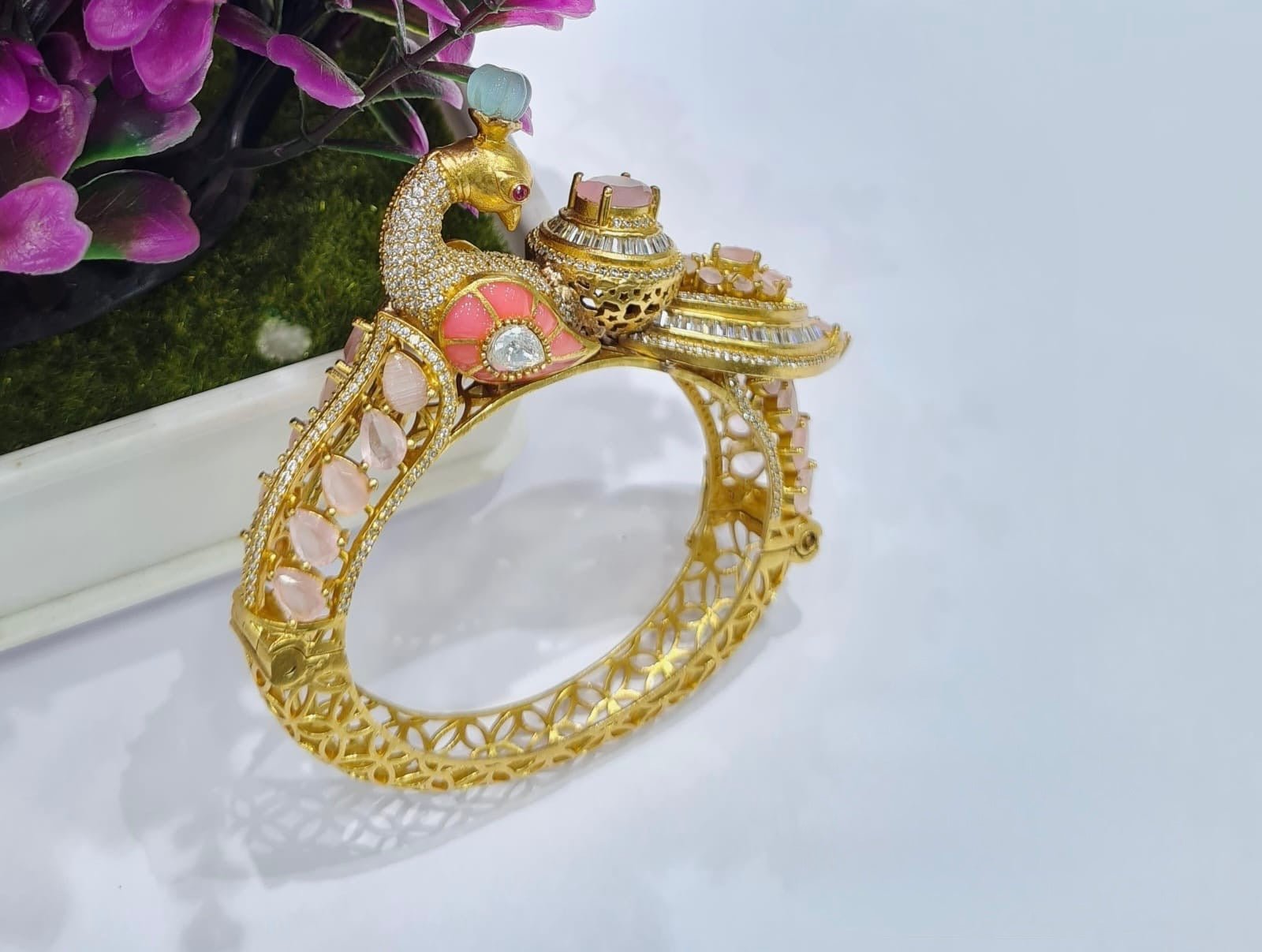 Kundan Mor Kada 06435 - KRISHNA'S SWETA JEWELLERY