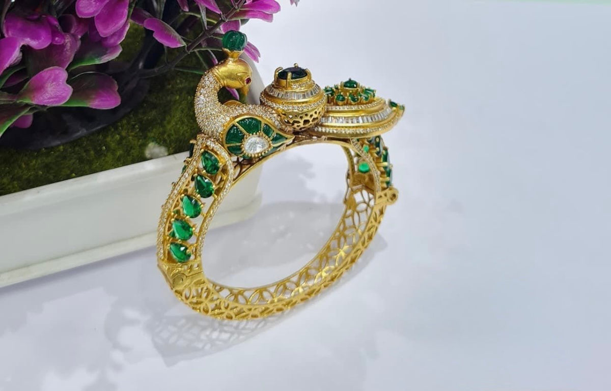 Kundan Mor Kada 06435 - KRISHNA'S SWETA JEWELLERY