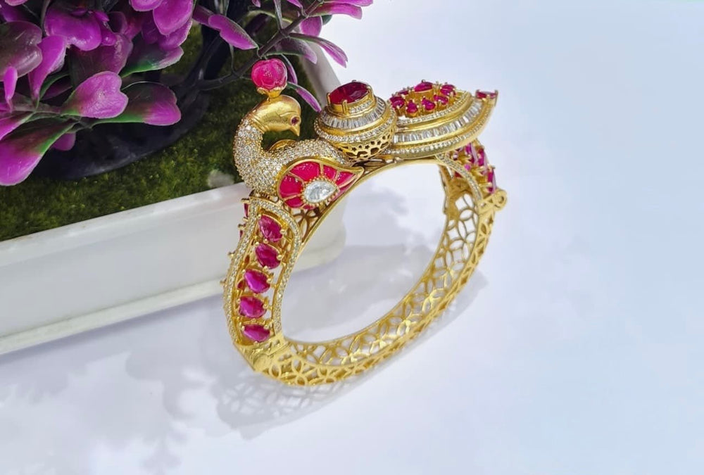 Kundan Mor Kada 06435 - KRISHNA'S SWETA JEWELLERY
