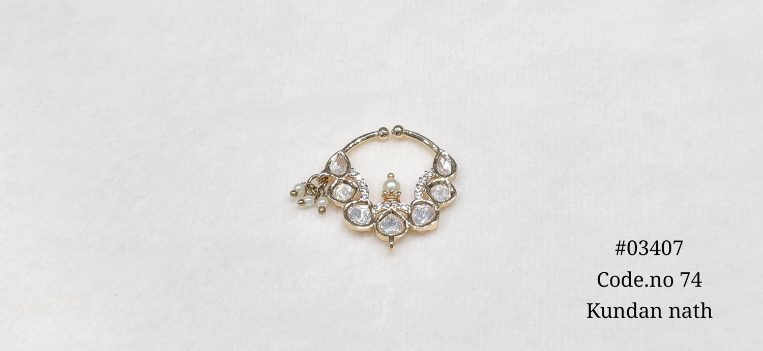 Kundan Nath 03407 - KRISHNA'S SWETA JEWELLERY