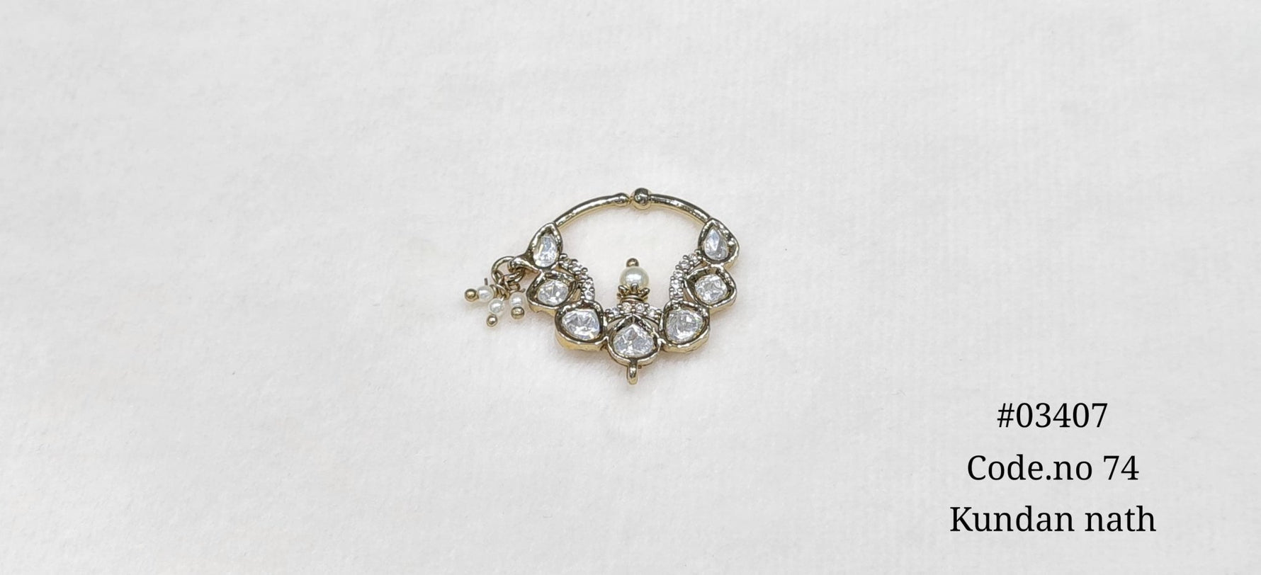 Kundan Nath 03407 - KRISHNA'S SWETA JEWELLERY