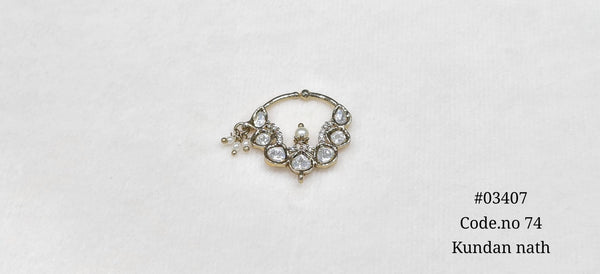 Kundan Nath 03407 - KRISHNA'S SWETA JEWELLERY