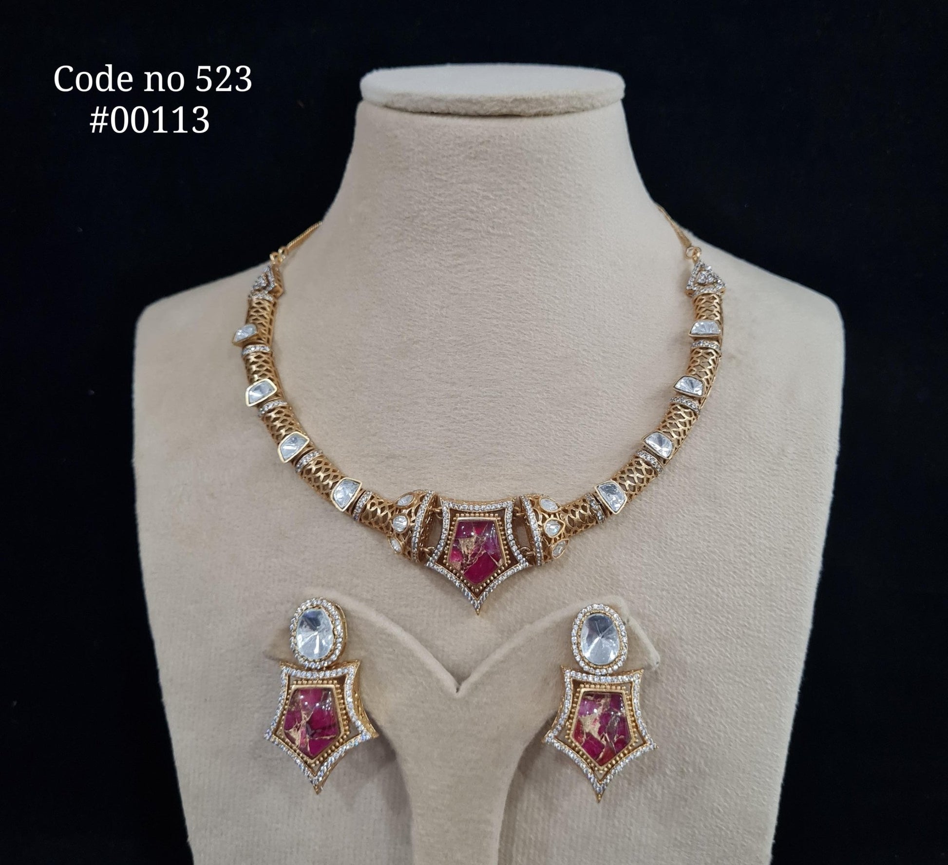 Kundan Necklace 00113 - KRISHNA'S SWETA JEWELLERY