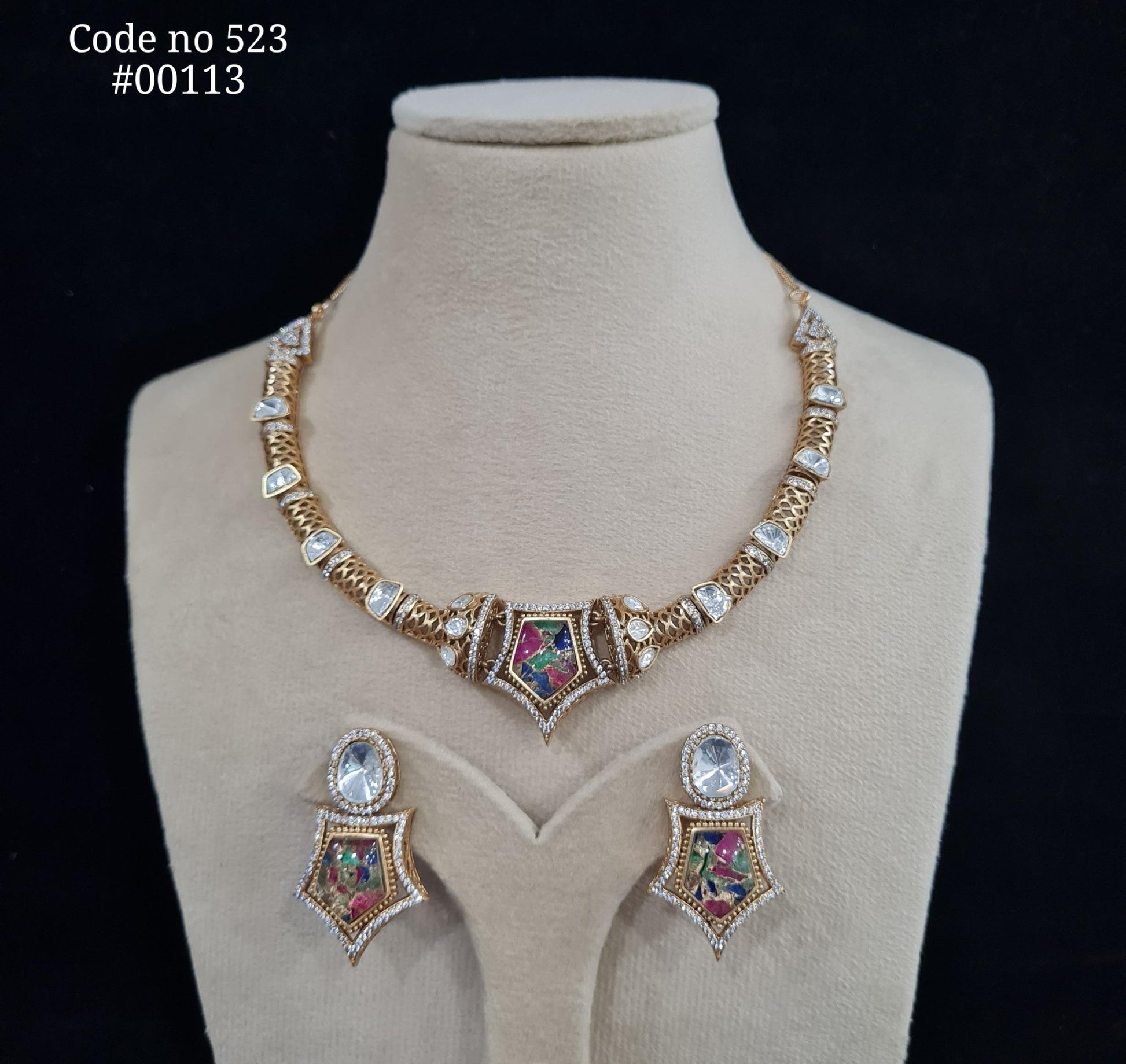 Kundan Necklace 00113 - KRISHNA'S SWETA JEWELLERY