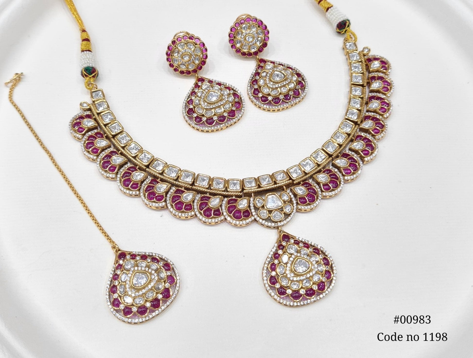 Kundan Necklace 00983 - KRISHNA'S SWETA JEWELLERY
