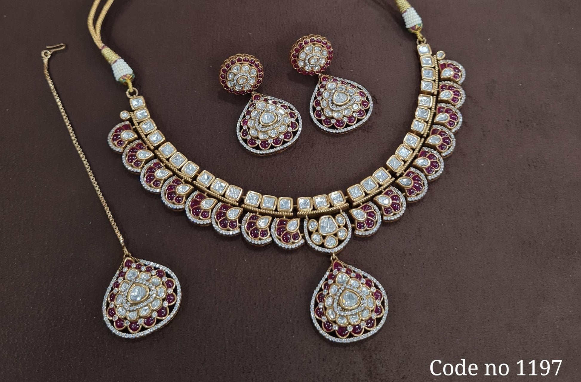 Kundan Necklace 00983 - KRISHNA'S SWETA JEWELLERY