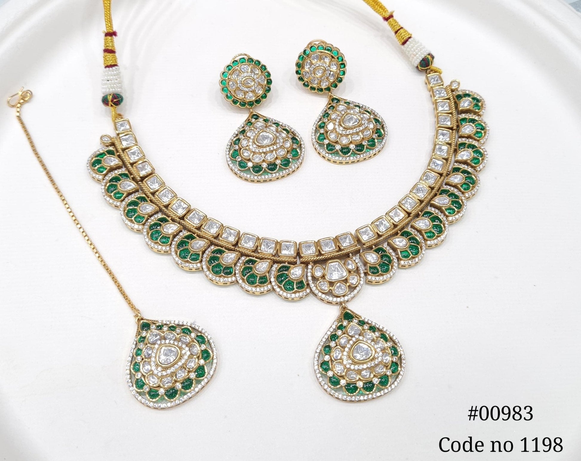 Kundan Necklace 00983 - KRISHNA'S SWETA JEWELLERY