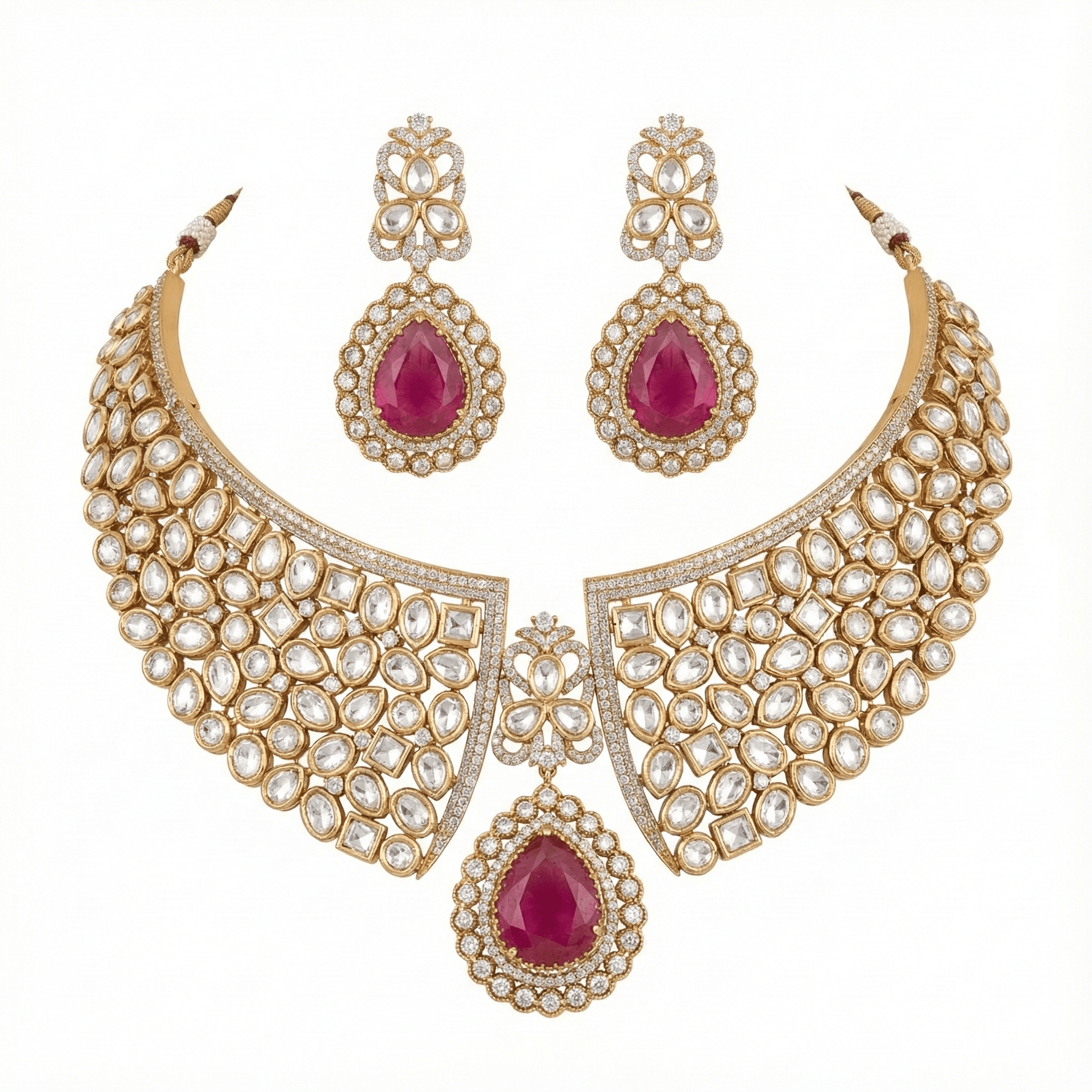 Kundan Necklace 01187 - KRISHNA'S SWETA JEWELLERY