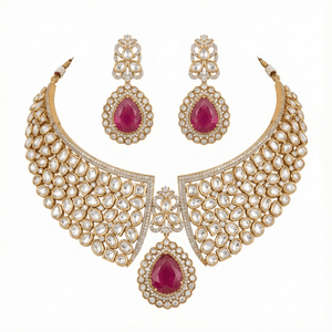 Kundan Necklace 01187 - KRISHNA'S SWETA JEWELLERY