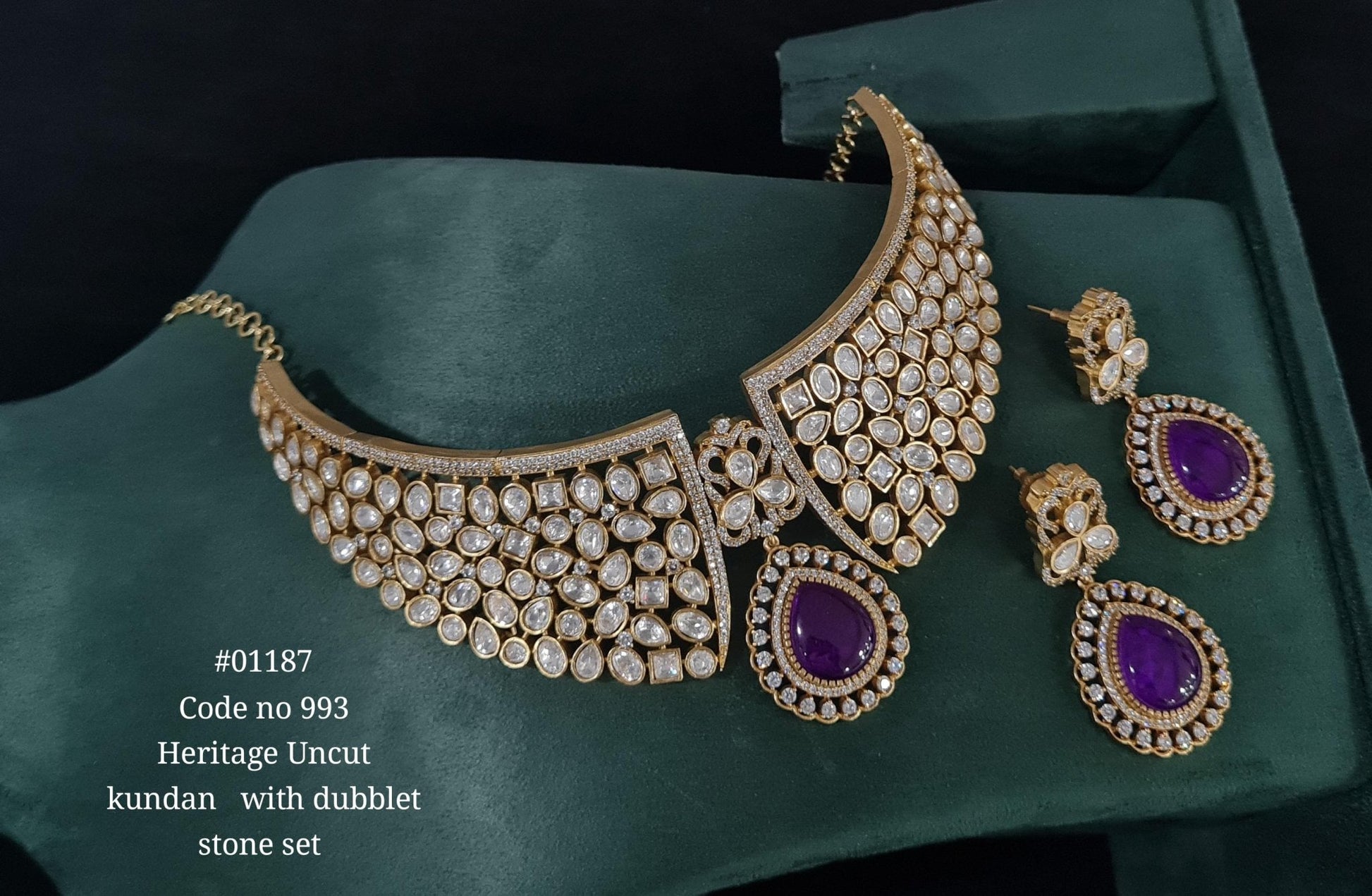Kundan Necklace 01187 - KRISHNA'S SWETA JEWELLERY